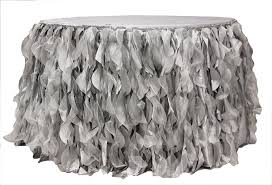 Curly Willow 17ft Table Skirt Silver Curly Willow Table Skirt Wedding Arrangements