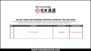 Thousands of companies like you use panjiva to research suppliers and competitors. Jawatan Kosong Terkini Nippon Express M Sdn Bhd