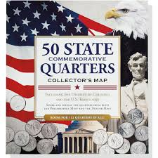 amazon com 50 state commemorative quarters collectors map