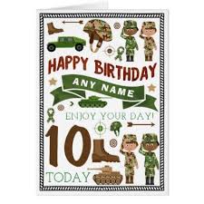 Birthday Greetings For Kids Boy Army Soldier Personalized Birthday Card Zazzle Com Birthday Cards Personalized Birthday Personalized Birthday Cards