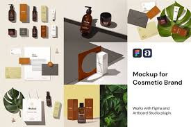 Cosmetic Brand Mockup For Figma By Mockup Zone On Creativemarket First Time In The World We Have Cre Scene Generator Graphic Design Goodies Creative Branding