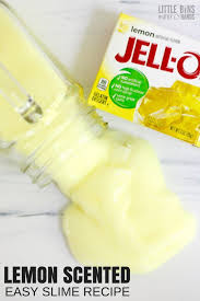 Lemon Scented Yellow Slime Recipe With Jello Yellow Slime Slime Recipe Easy Slime Recipe