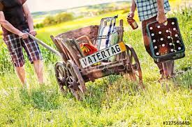 Der ausflug ins grüne, dazu reichlich alkohol. Vatertag Bollerwagen Stock Photo Adobe Stock