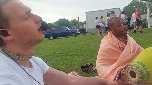 Rama Dasa Prabhu Chants Hare Krishna in Lewis Park at Minoa Field Days