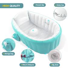 When in use, the inflation does not need to be too full, just 90%, otherwise it will easily expand. Buy Inflatable Baby Bathtub With Air Pump Baby Bath Tub Toddler Bathtub Foldable Shower Basin For Newborn Portable Travel Bath Tub Green Online In Turkey B088fxsw9y