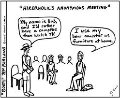Hiking Humor Hikerholics Meeting 1 Hiking Lady Hiking Humor Hiking Meme Camping Cartoon