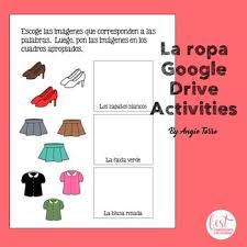 Spanish Clothing Google Drive Activity Distance Learning Google Drive Activities Teacher Resources Spanish Clothing