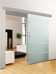 Duradoor Glasschiebetur Schiebetur Glastur 5 Streifendesign 1050x2050mm Komplettset Glasschiebetur Schiebetur Schiebetur Glas