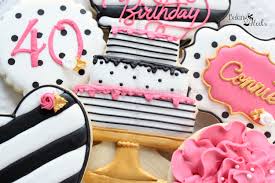 40th Birthday Cookie Cake Ideas Kate Spade Birthdayinspired Cookies Birthday Cookies 40th Birthday 30th Birthday Flower Cookies Cake Cook Birthday Cookies Flower Cookies Kate Spade Party