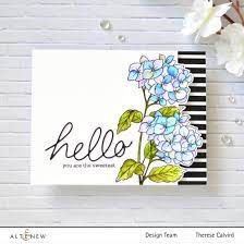 Paint A Flower Hydrangea Outline Stamp Set Flower Cards Flower Stamp Altenew Cards