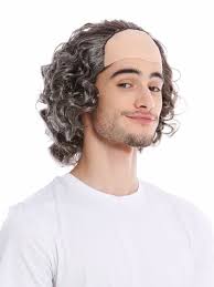 Shaggy haircuts are a dream come true for men undergoing balding. Wig Me Up 68 A Za4 Za63 Wig Men Halloween Bald Head Semi Bald Balding Dark Gray Long Hair Igor Grandpa Grandfather Old Man Professor
