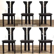 Pierre Cardin Black Lacquer Italian Dining Chairs Set Of 6 Etsy Dining Chairs Modern Design Dining Chairs Black Dining Chairs
