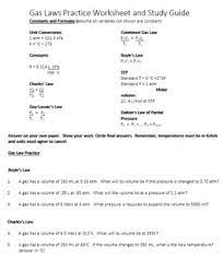 Gas Laws Worksheet And Answer Key By Soltis's Science Shop | TpT
