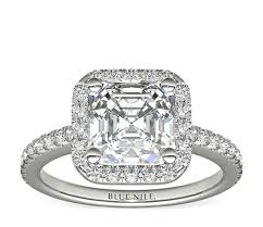 An asscher cut diamond is an octagonal diamond with a square shape and layered facets. Build Your Own Ring Setting Details Blue Nile