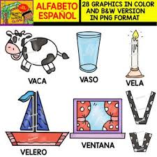 Spanish Alphabet Clipart Set Letter V 28 Items Letter V Alphabet Clipart Spanish Alphabet