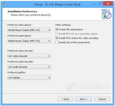 Windows 10 build 14393 anniversary update. K Lite Mega Codec Pack 16 1 2 Free Download Freewarefiles Com Audio Video Category