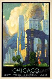 New standout pieces added daily. 1920s Art Deco Chicago Vintage Style Ny Central Line Travel Poster 24x36 Ebay