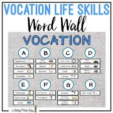 Vocation Life Skills Word Wall With 96 Vocabulary Words With Visuals Age Appropriate For Older Students Fo Life Skills Life Skills Special Education Word Wall