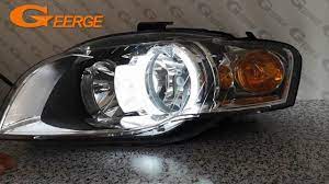 For Audi A4 S4 Rs4 2005 2009 Halogen Headlight Excellent Angel Eyes Ultr Audi A4 Audi Halogen Headlights