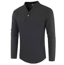 Utiliza la máquina de cortar cabello sin cabezal, corta el cabello alrededor de las orejas y cuello. China Los Hombres Sin Collarin De Ropa De Algodon De Manga Larga Camisetas Cuello En V Comprar Camisas De Cuello V En Es Made In China Com