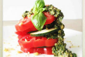 Heirloom Tomato Pesto Stack Vegan Raw