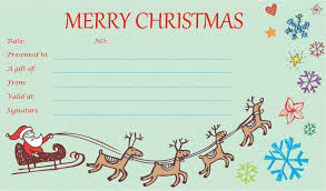 Flying Santa Reindeer Christmas Gift Certificate In 2020 Christmas Gift Certificate Template Christmas Gift Certificate Free Printable Gift Certificates