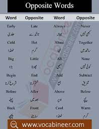 Opposite Words List With Meaning In Urdu Pdf Vocabineer Opposite Words Opposite Words List English Opposite Words