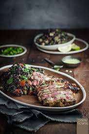 Bird S Eye Chili Steak With Black Rice And Yogurt Sauce Recipe Mexican Food Recipes Food Beef Recipes