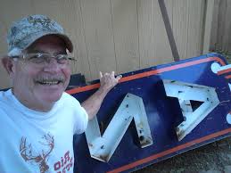 The original AZTEC Sign that I saved from the scrapyard a few years back.  It's now hanging