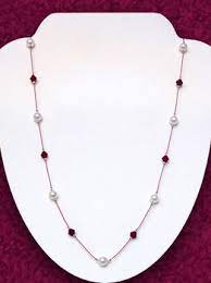 Floating Garnet And Pearl Necklace Necklaces Jewelry Design Necklace Jewelry Design Garnet Jewelry