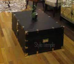 Every decorative trunk is one part coffee table, one part storage chest, and one part decorative art. Admiral Leather Coffee Table Trunk Style Temple