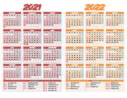 2021 And 2022 Printable Calendar With Holidays 12 Templates In 2020 Templates Printable Free Printable Calendar Calendar Template