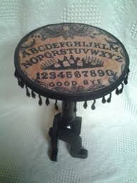 Miniature Ouija Board Side Table With Beaded Edges Candle Stand Centerpiece Plant Stand Wiccan Goth Small Table Ouija Board Candle Stand Ouija Table