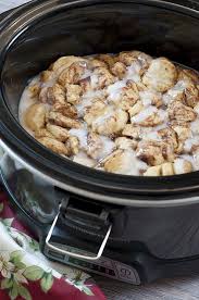 Crock Pot Cinnamon Roll Casserole Wishes And Dishes