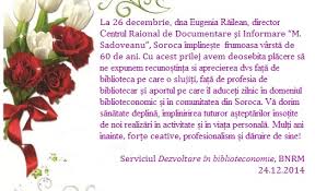Maybe you would like to learn more about one of these? La MulÈ›i Ani Dna Eugenia RÄƒilean Bibliotecile Publice Teritoriale Din Republica Moldova