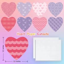 Amazon.com: 90 Pieces Heart Cutouts Paper Hearts Heart Shape Cards 5.5  Inches Large Valentine's Day Paper Cutouts with Glue Point Dots for  Valentine's ...