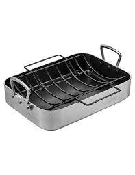 Stainless steel roasting pan nz. Baccarat Gourmet Non Stick Roasting Pan With Rack 36cm X 26cm Baccarat