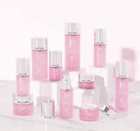Customized 20ml 30ml 60ml 100ml Pink Frosted Round Shape Glass Cosmetic  Skincare Set Packaging Container Bottles with Silver Cap