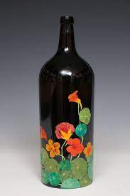 Hand Painted Glass Bottle Painted Glass Bottles Glass Bottles Art Bottle Art