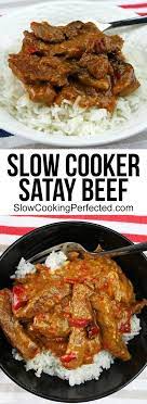Mouthwatering Good Slow Cooker Satay Beef Recipe Slow Cooker Recipes Slow Cooked Meals Slow Cooker Beef
