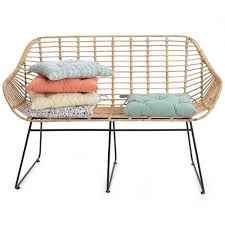 Modern lines and natural rattan make this storage bench the perfect accent for a coastal, minimalist interior. Palu Rattan Bench Natural Urbanara