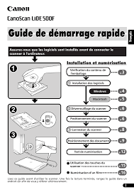 Software est un téléchargement facultatif qui active des fonctionnalités avancées et vous aide à tirer le meilleur parti. Canon Canoscan Lide 500f Quick Start Guide Manualzz