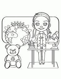A Smart Science Girl Coloring Page Online Letscolorit Com