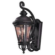 See more ideas about wall lights, lights, outdoor wall lighting. Feiss Castle 3 Light Black Outdoor 22 5 In Wall Lantern Sconce Ol1901bk The Home Depot