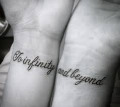 One of them has a starting of a cute lyric on their bio and the other one has the next sentence of the lyric in their bio. 10 Super Romantic Quote Tattoo Ideas For Couples Yourtango