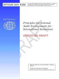 International journal of government auditing — an international journal for *public sector auditing. Intosai Gov 9300 6 July 2015 Audit International Financial Reporting Standards