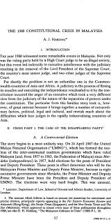 These include liberty of the person (article 5) and prohibition of slavery and forced labour (article 6). The 1988 Constitutional Crisis In Malaysia International Comparative Law Quarterly Cambridge Core