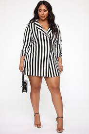 Black And White Striped Blazer Plus Size Appointments Made Striped Blazer Dress Black White Plus Size Black Dresses Blazer Dress Striped Blazer