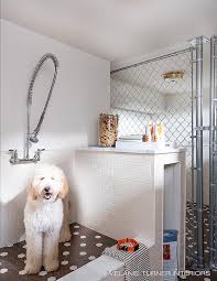We did not find results for: White Subway Tiled Dog Shower With Black And White Hex Tiled Floor Transitional Laundry Room