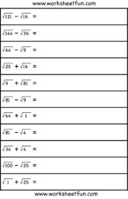 Adding Subtracting Square Roots Free Printable Worksheets Square Roots Algebra Worksheets 8th Grade Math Worksheets
